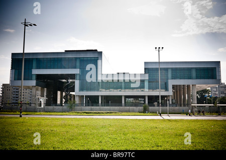 Museum of Contemporary Art in Novi Zagreb neighbor, on the modern part of the city of Zagreb, Croatia. Stock Photo