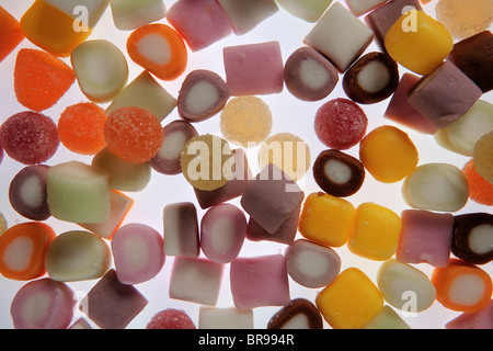 dolly mixture sweets on white background Stock Photo