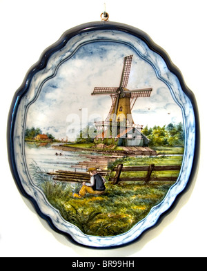 Royal Tichelaar Makkum tiles tile pottery Friesland  Netherlands Stock Photo