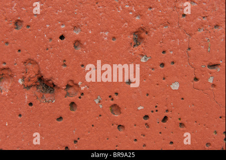 Still Life, Red pitted concrete Stock Photo