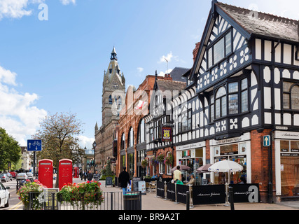 The Town Hall and shops, Northgate Street, Chester, Cheshire, England, UK Stock Photo