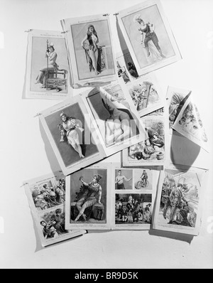 1890s MONTAGE PAGES FROM POLICE GAZETTE DATED 1894 TURN OF THE CENTURY SPORTS & BURLESQUE VAUDEVILLE ARTISTS OF THE DAY Stock Photo
