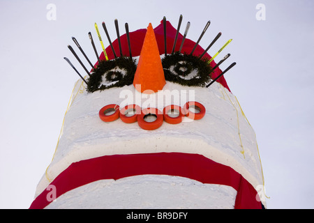 A view the world's tallest snowman in Bethel Maine Stock Photo - Alamy