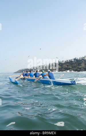 Outrigger canoeing team in training