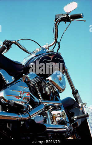 Harley Davidson Motorcycle, Vintage Model Stock Photo