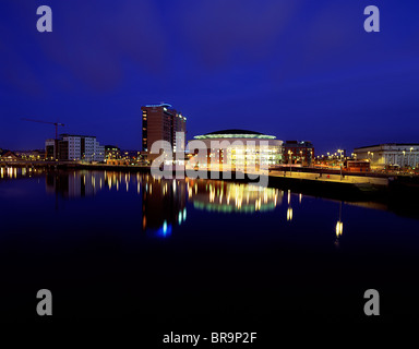 Waterfront Hall, River Lagan, Belfast, Ireland Stock Photo