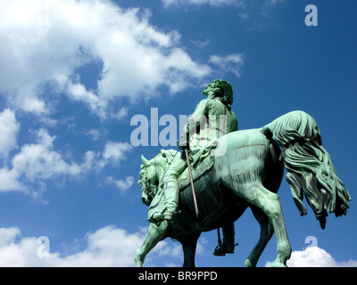 statue of horse rider in Brunswick Stock Photo