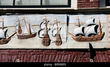 Hoorn Dutch Port Harbor Netherlands ( battle West Frisians and the Beggars against  Spanish war fleet command by  Count of Bossu Stock Photo