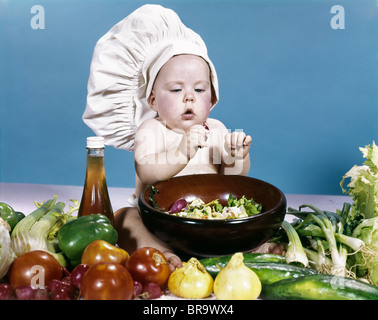 Baby Cook Girl Wearing Chef Hat With Fresh Vegetables. Use It For A Child,  Healthy Food Concept Stock Photo, Picture and Royalty Free Image. Image  23135891.