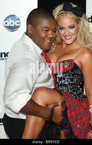 KYLE MASSEY LACEY SCHWIMMER 11TH SEASON OF DANCING WITH THE STARS BACKSTAGE AFTER SHOW LOS ANGELES CALIFORNIA USA 20 Septemb Stock Photo