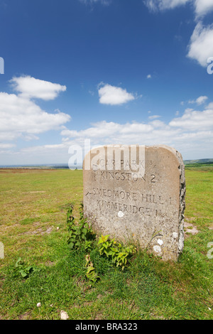 Swyre Head direction stone Stock Photo