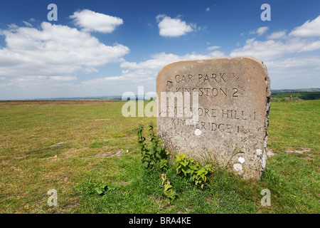 Swyre Head direction stone Stock Photo