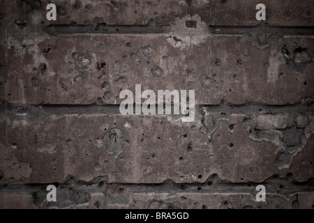 bullet and flak marks on Berlin wall from second World War Stock Photo
