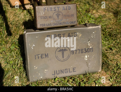 WWII era US Army first aid kit Stock Photo