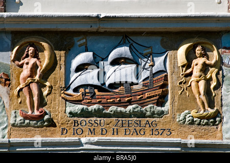 Hoorn Dutch Port Harbor Netherlands ( battle West Frisians and the Beggars against  Spanish war fleet command by  Count of Bossu Stock Photo