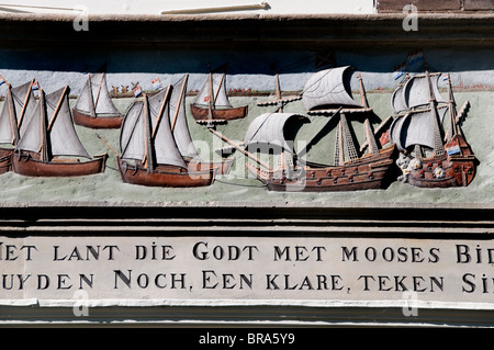 Hoorn Dutch Port Harbor Netherlands ( battle West Frisians and the Beggars against  Spanish war fleet command by  Count of Bossu Stock Photo