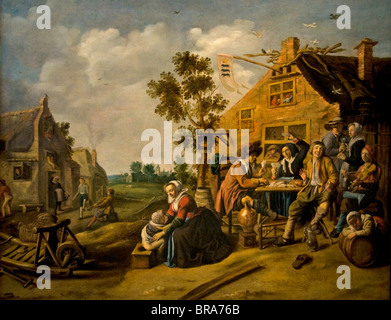 Company for The Crown Inn Jan Miense Molenaer 1630 Dutch Netherlands Stock Photo