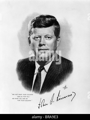 1960s OFFICIAL WHITE HOUSE PORTRAIT JFK JOHN FITZGERALD KENNEDY 35th AMERICAN PRESIDENT Stock Photo