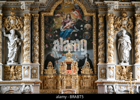 Retable in Notre-Dame de Croas-Batz church, Roscoff, Finistere, Brittany, France, Europe Stock Photo