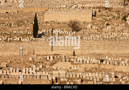 Jewish cemetery, Mount of Olives, Jerusalem, Israel, Middle East Stock Photo