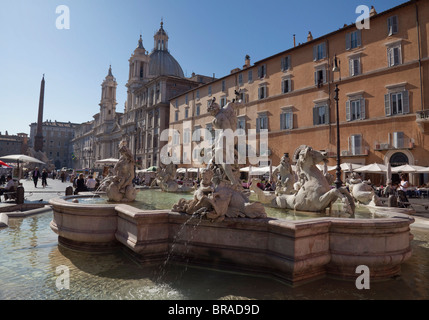 Fontana del Nettuno, Piazza Navona, Rome, Lazio, Italy, Europe Stock Photo