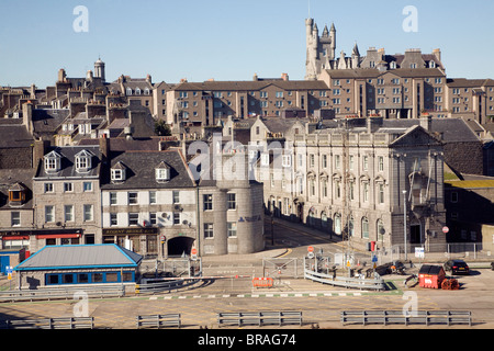View from docks over city centre central buildings Aberdeen, Scotland Stock Photo