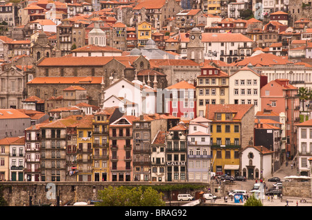 Vila Nova de Gaia seen from Ribeira quays, Oporto, Portugal, Europe Stock Photo