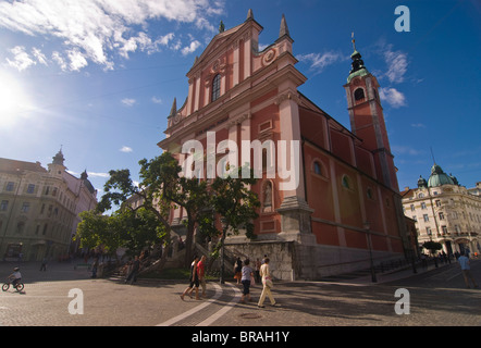 Franciscan Church of the Annunciation, Ljubljana, Slovenia, Europe Stock Photo