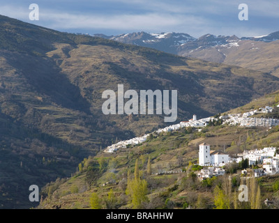 The white mountain villages of Bubion and Capileira in the heart of the Alpujarras, Granada, Andalucia (Andalusia), Spain Stock Photo