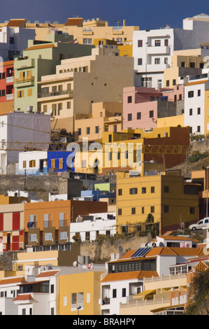 Colourful houses in San Sebastian de la Gomera, La Gomera, Canary Islands, Spain, Europe Stock Photo