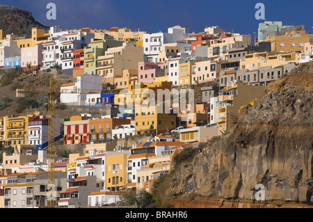 Colourful houses in San Sebastian de la Gomera, La Gomera, Canary Islands, Spain, Europe Stock Photo