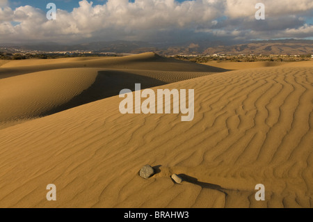 Famous sand dunes of Maspalomas, Gran Canaria, Canary Islands, Spain, Europe Stock Photo