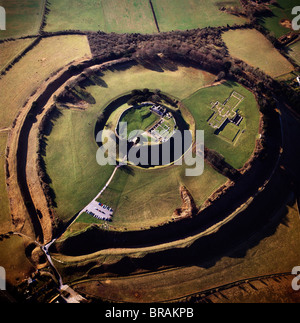 Aerial image of Old Sarum, Wiltshire, UK Stock Photo