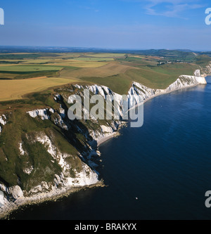 Aerial image of White Nothe, on the Jurassic Coast, UNESCO World Heritage Site, Dorset, England, United Kingdom, Europe Stock Photo
