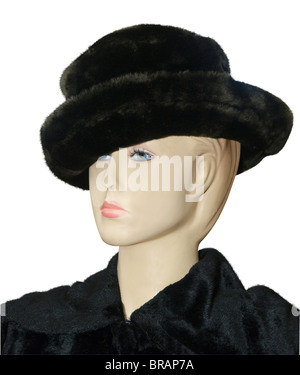 Mannequin in Fur isolated with clipping path Stock Photo