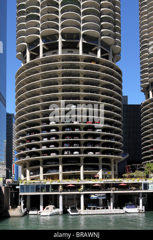 Marina City, circular parking garage. Chicago. Illinois, USA, Stock Photo,  Picture And Rights Managed Image. Pic. D65-310288