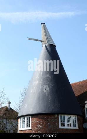 Traditional Kentish Oast house roof. These buildings were built as agricultural buildings for the purpose of drying hops. Stock Photo