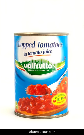 Tin Chopped Tomatoes Stock Photo