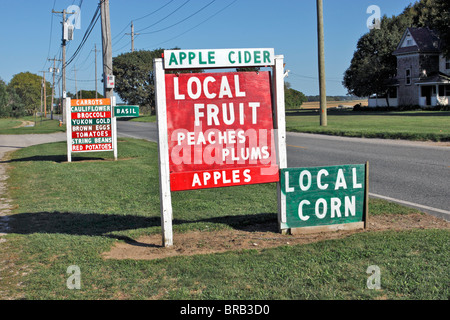 Farm stand on the north fork of Long Island NY Stock Photo