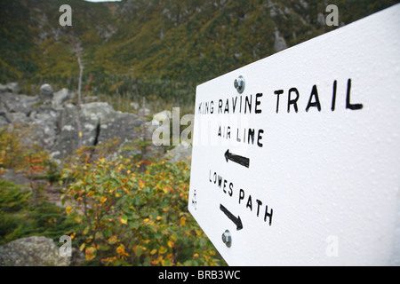 King Ravine Trail. Located in King Ravine in the White Mountains, New Hampshire USA Stock Photo