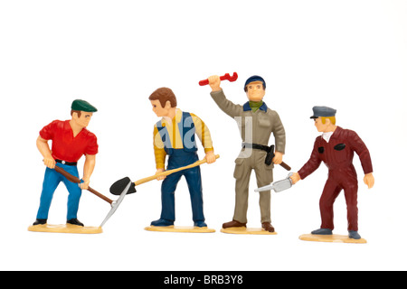 Set of G-scale model railway workers Stock Photo
