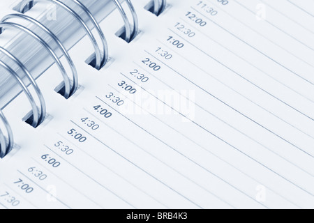 Calendar agenda, schedule, close up shot for background Stock Photo