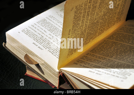 Metal bookmark in open  classic novel  'Jane Eyre' by Charlotte Bronte. Stock Photo