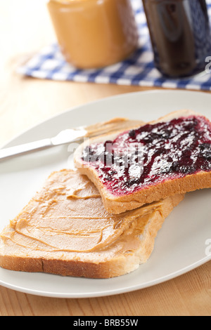 peanut butter and jelly sandwich Stock Photo