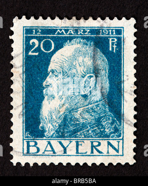 Postage stamp from Bavaria depicting Prince Regent Luitpold. Stock Photo