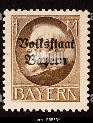 Postage stamp from Bavaria depicting King Ludwig III Stock Photo