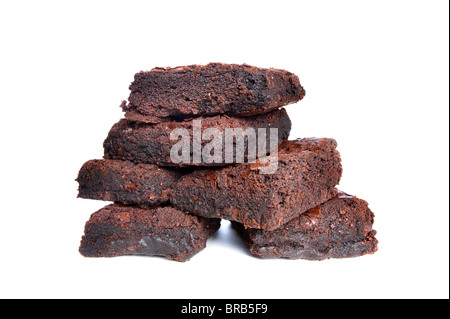 Freshly baked brownies on a white background Stock Photo