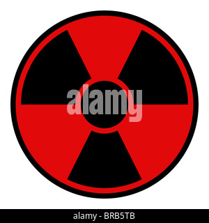 red radiation warning sign Stock Photo