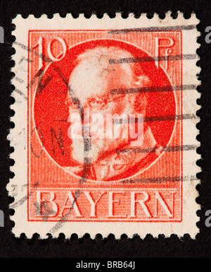 Postage stamp from Bavaria depicting Prince Regent Luitpold. Stock Photo