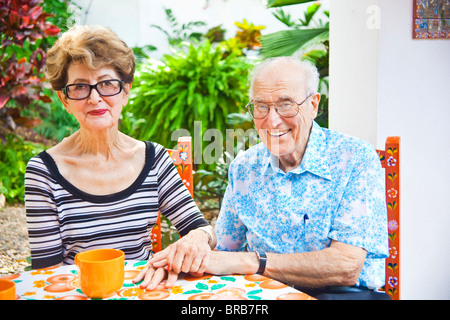 portrait of senior couple outdoors Stock Photo